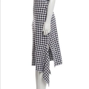 Rosetta Getty asymmetrical knee length gingham skirt